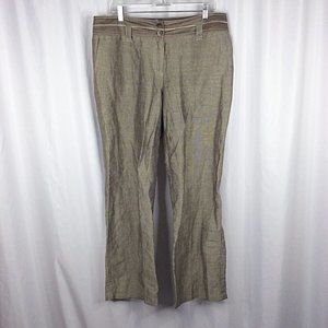 Devernois Paris Pants Women Size 46 EU 36x31 XL Brown Linen Trousers France